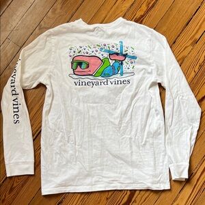 Vineyard Vines Boys Whale Long Sleeve Tee - Skier Skiing